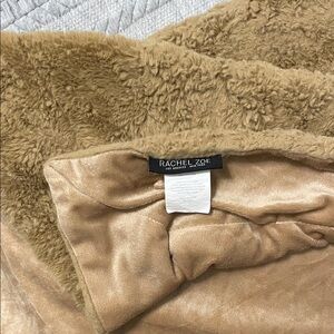 Rachel Zoe Camel Faux Fur Throw Blanket
